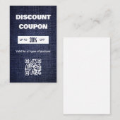 Minimalistische QR-Code-Diskontkarte Visitenkarte (Vorne/Hinten)