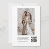 Minimalistische QR-Code-Foto-Hochzeit Einladung (Rückseite)