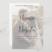 Minimalistische QR-Code-Foto-Hochzeit Einladung (Vorne/Hinten)