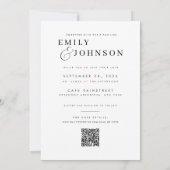 Minimalistische QR Code Foto Hochzeit Einladung (Rückseite)