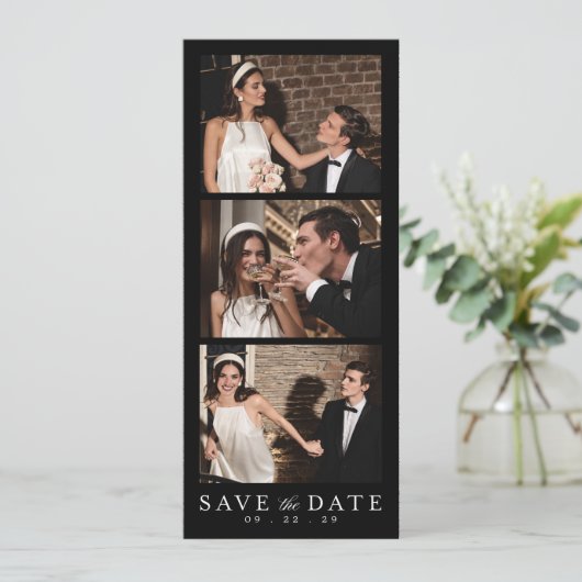 Minimalistische QR-Code-Fotobooth-Hochzeit Save The Date (Stehend Vorderseite)