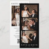 Minimalistische QR-Code-Fotobooth-Hochzeit Save The Date (Vorne/Hinten)