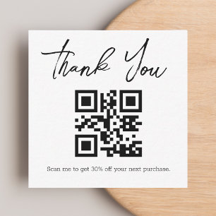 Minimalistische QR-Code-Geschäft-Dankeschön-Bestel Mitteilungskarte