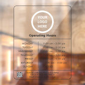 Minimalistische QR-Code-Geschäftsöffnungszeiten Fensteraufkleber (Blatt 2)