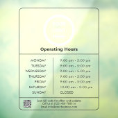 Minimalistische QR-Code-Geschäftsöffnungszeiten Fensteraufkleber (Blatt 3)