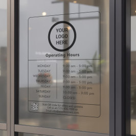 Minimalistische QR-Code-Geschäftsöffnungszeiten Fensteraufkleber