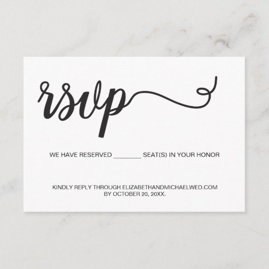 Minimalistische QR-Code Hochzeitswebsite Sitzplätz Begleitkarte (Vorderseite)