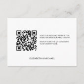 Minimalistische QR-Code Hochzeitswebsite Sitzplätz Begleitkarte (Rückseite)