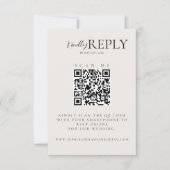 Minimalistische QR-Code-Kalligrafie-RSVP-Karte RSVP Karte (Vorderseite)