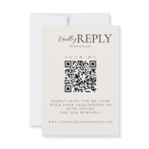 Minimalistische QR-Code-Kalligrafie-RSVP-Karte