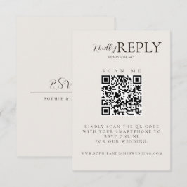 Minimalistische QR-Code-Kalligrafie-RSVP-Karte RSVP Karte