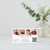 Minimalistische QR-Code-Make-up-Künstler 4 Fotos C Visitenkarte (Stehend Vorderseite)