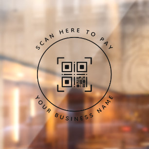 Minimalistische QR-Code-Prüfung zur Bezahlung des Fensteraufkleber