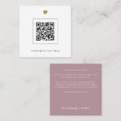 Minimalistische QR Code Rose Einladung (Vorne/Hinten)