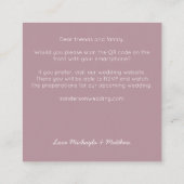 Minimalistische QR Code Rose Einladung (Rückseite)