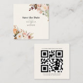 Minimalistische QR-Code-Save the Date-Karte Quadratische Visitenkarte (Vorne/Hinten)