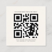 Minimalistische QR-Code-Save the Date-Karte Quadratische Visitenkarte (Rückseite)