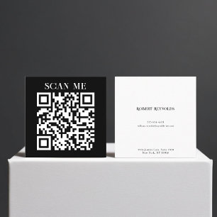 Minimalistische QR-Code-Scan-Me-Visitenkarte Quadratische Visitenkarte