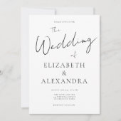 Minimalistische QR-Code-SkriptWedding Einladung (Vorderseite)