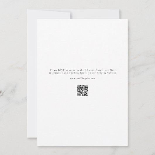Minimalistische QR-Code-SkriptWedding Einladung (Rückseite)