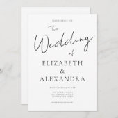 Minimalistische QR-Code-SkriptWedding Einladung (Vorne/Hinten)