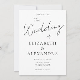 Minimalistische QR-Code-SkriptWedding Einladung