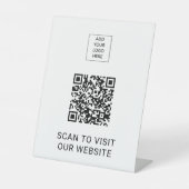 Minimalistische QR-Codeanzeige für benutzerdefinie Sockelschild (Vorderseite)