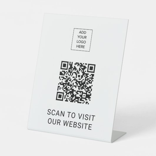 Minimalistische QR-Codeanzeige für benutzerdefinie Sockelschild (Vorderseite)