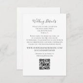 Minimalistische QR-Codevorlage für einfache Hochze Begleitkarte (Vorne/Hinten)