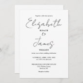 Minimalistische QR-Hochzeit in Schwarz und Weiß Einladung (Vorne/Hinten)