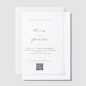 Minimalistische Qr-Hochzeit Pergament Einladungen (Versetzt)