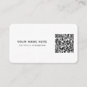 Minimalistische QR- und Logo-Roundings Visitenkarte (Vorderseite)