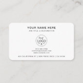 Minimalistische QR- und Logo-Roundings Visitenkarte (Rückseite)