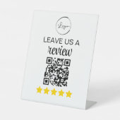 Minimalistische QR Verlasse uns ein Review-Geschäf Sockelschild (Vorderseite)