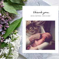 Minimalistische quadratische Foto-Baby-Shower-Dank