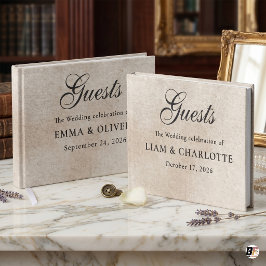 Minimalistische Quiet Luxury Creme Texturierte Hoc Gästebuch