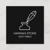 Minimalistische Quill Pen Kontur Notar Öffentliche Quadratische Visitenkarte (Vorderseite)