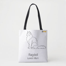 Minimalistische Ragdoll-Katze mit individuellem Na Tasche