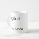 Minimalistische Ragdoll-Katze Personalisierte Name Kaffeetasse (Vorderseite Links)