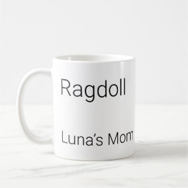 Minimalistische Ragdoll-Katze Personalisierte Name Kaffeetasse
