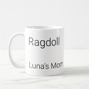 Minimalistische Ragdoll-Katze Personalisierte Name Kaffeetasse