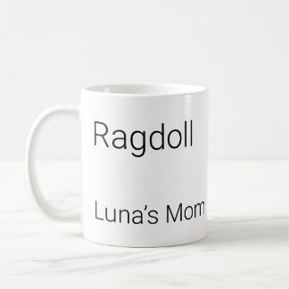Minimalistische Ragdoll-Katze Personalisierte Name Kaffeetasse
