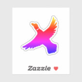 Minimalistische Rainbow-Duck Aufkleber (Blatt)