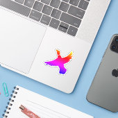 Minimalistische Rainbow-Duck Aufkleber (Laptop mit iPhone)