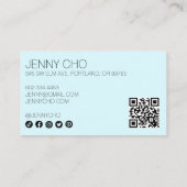 Minimalistische Rainbow-Malerei QR-Code Soziale Ic Visitenkarte (Rückseite)