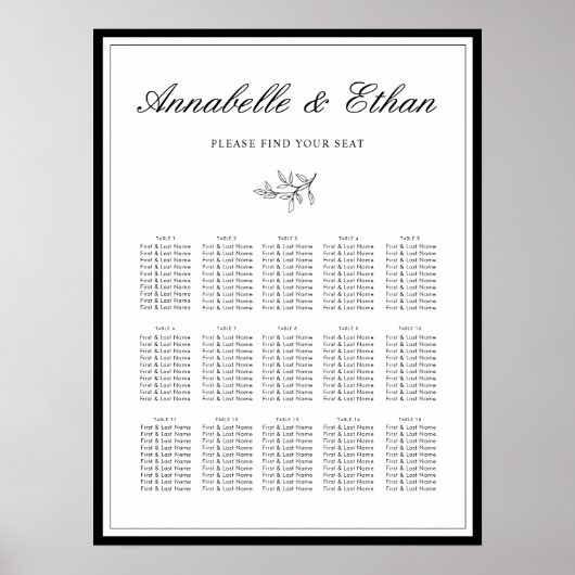Minimalistische Rangliste der Leaf-Seekarte Poster (Vorne)
