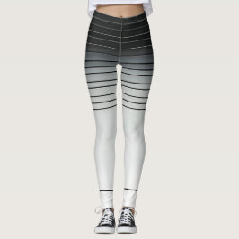 Minimalistische Rasterlinien in Grau und Weiß Leggings