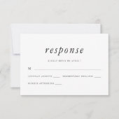 Minimalistische Reaktion auf graue und weiße Hochz RSVP Karte (Vorderseite)