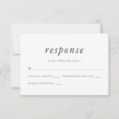 Minimalistische Reaktion auf Grün und Weiß bei Hoc RSVP Karte (Vorderseite)