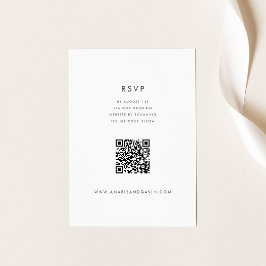 Minimalistische Reaktionskarte für moderne Grünflä RSVP Karte